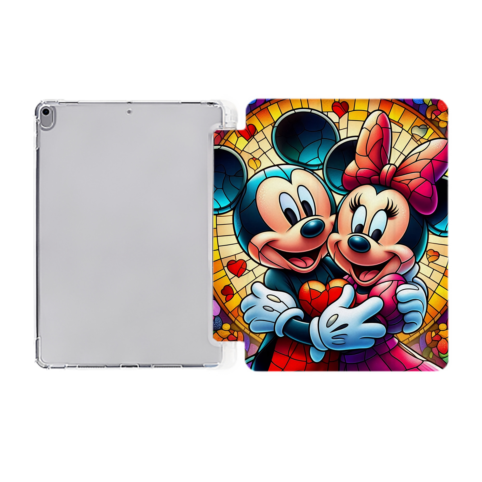 （画像用） ミッキーマウス Mickey Mouse IPad ケース ペン収納付き 三つ折りスタンド PUレザー×シリコン 対応機種9.5/10.5/10.9インチ